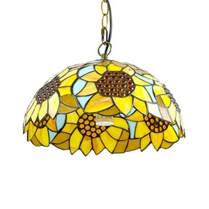LongHuiJing Stained Glass Pendant <b>Light</b> with 1 <b>Light</b> in Sunflower Patterned Shade - Product Image 6