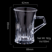 Ensemble de tasses à thé et soucoupes de 100ml conçu sur mesure Accessoires de mesure en verre en forme de cylindre