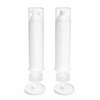 Flacon distributeur de dentifrice en plastique personnalisé, emballage à pompe sans air en PP pour cosmétiques et soins personnels avec étiquetage sous film rétractable
