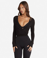 OEM Vente Chaude Haut Bandeau Très Élastique Doux pour la Peau Femme Top Cache-cœur Licou Col V Sexy Soutien-gorge Top Danse Pilates Nœud Ballet Top Élégant
