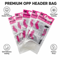 Sachet en plastique BOPP transparent auto-adhésif avec logo personnalisé pour masques et emballages cosmétiques