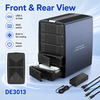 Caja de Almacenamiento Externa DE3013 con 5 Bahías para Discos Duros RAID, USB C 5Gbps, Compatible con Discos Duros SATA de 3.5 y 2.5 Pulgadas, Carcasa de Aluminio, Estación de Acoplamiento