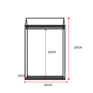 RK-<span class=keywords><strong>E</strong></span>-1 negozi di abbigliamento uomo Design per interni nero espositore Stand in metallo appendiabiti - Product Image 5