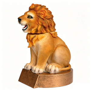 Trophée <span class=keywords><strong>Lion</strong></span> en Résine à Tête Mobile Personnalisable – Base Vierge – Souvenir de Compétition Sportive – Décoration de Bureau - Product Image 4