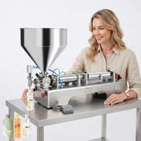 HYSP1-P Machine semi-automatique de remplissage pneumatique à piston de table à tête unique pour shampoing et huile, avec baril/sac/sacs en acier inoxydable