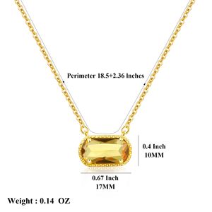 Collar Promocional Intercambiable con 12 Piedras de Nacimiento, Regalo para Mujer, Duradero, Chapado en Oro de 18K, Colgante Ovalado de Zirconia, Geometría, Cumpleaños - Product Image 2