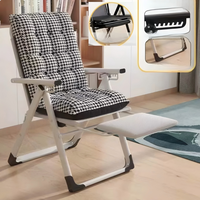 Chaise de plage pliante robuste Hangrui, chaise longue inclinable, repose-pieds extra large en tube carré, coussin, design moderne pour parc, OEM