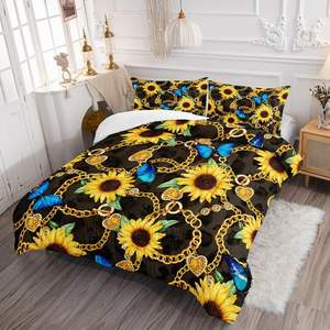 ชุดผ้านวมและปลอกหมอน7ชิ้นสำหรับทุกวัยดีไซน์ลายผีเสื้อไล่ระดับสีสันสดใส - Product Image 5