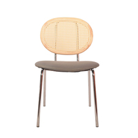 Vente en gros de chaise simple et moderne pour gagner de la place chaise à dossier en rotin avec structure en métal