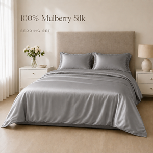 Offerta Speciale: Set Lenzuola in Seta Satinata 19-22 Momme, Copripiumino Senza Cuciture, Set Biancheria da Letto per Letto Singolo, <span class=keywords><strong>Matrimoniale</strong></span>, Queen e King - Product Image 3