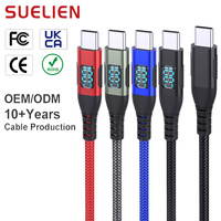 Cable USB2.0 de Alta Velocidad para Transferencia de Datos y Carga Rápida, Cable Tipo-C a Tipo-C con Trenzado de Nailon para Teléfono Móvil