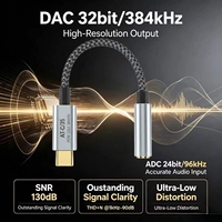 32-Bit 384kHz USB-C zu Kopfhörer-Aux-Buchse HiFi DAC Dekodierungskabel Typ-C zu 3,5mm Audio-Anschlusskabel mit CX31993 für USB-C-Geräte