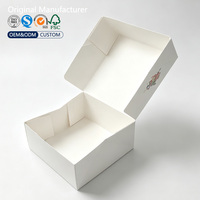 Boîte à gâteau pliable personnalisée en gros, boîte en carton blanc de qualité alimentaire avec logo personnalisé pour l'emballage de pâtisseries et desserts de boulangerie