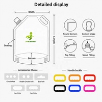 Sachets souples personnalisés à bec verseur pour boissons, sauces, liquides et aliments, avec bouchon à vis et poignée de transport