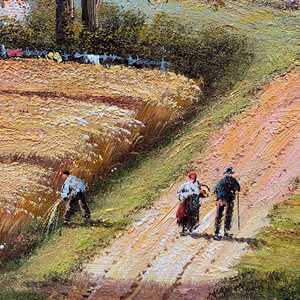 Dipinti a Olio Digitali 100% Dipinti a Mano su Tela di Cotone 20\"x24\" Stile Moderno Classico con Foglia d'Oro e Albero Stampa Incorniciata - Product Image 6