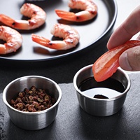 Coupelle à sauce en acier inoxydable, boîte à assaisonnement pour salade de tomates, boîte à assaisonnement pour barbecue, petit plat de forme minimaliste et moderne