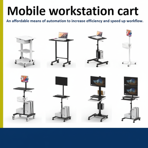 Chariot d'ordinateur roulant en métal extensible avec roulettes à 4 roues pour les cours en ligne - Product Image 1