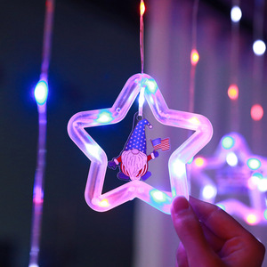 DAMAI USA Independence Day Flag Eagle America National Day Luminous <b>Star</b> <b>Lights</b> 4th of July Decor Wall Hanging Decor LED <b>Lights</b> - Product Image 4