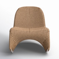 Fauteuil en rotin d'intérieur et d'extérieur, chaise longue en osier pour jardin et terrasse, mobilier d'appoint moderne, durable et confortable