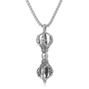 Yunnique – collier avec pendentif couronne en acier inoxydable, design géométrique, chaîne de 60cm, style punk à la mode - Product Image 1