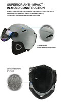 Casque de ski et de snowboard double certifié CE Casques de sécurité hivernale pour jeunes et adultes avec lentille de protection pour les sports d'hiver