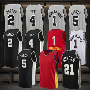 Camisetas de baloncesto personalizadas, camiseta deportiva sin mangas 100% poliéster, nombre del equipo bordado, número del jugador, talla grande - Product Image 6