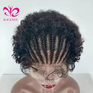 Pelucas de Cabello Humano Afro Rizado para Mujer, Trenzadas, con Frente de Encaje HD 13x4, con Cabello de Bebé, 250% de Densidad, Cabello Indio Virgen, 8 Pulgadas - Product Image 6