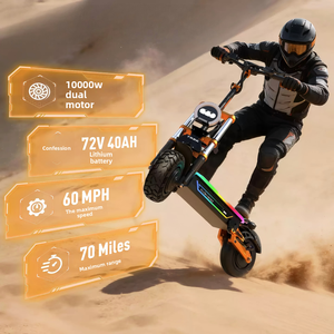 10000W Dual-Drive Foldable Scooter M2, <b>72V</b> 40AH Large-Capacity <b>Battery</b>, 140km Range, 100km/h Top Speed 1.SUPERIOR DUAL-DRIVE POW - Product Image 3