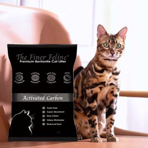 Vente en gros de litière pour chat en bentonite charbon actif à absorption forte agglutination rapide contrôle des odeurs 99% sans poussière mixte - Product Image 1