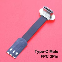 Conector Micro USB Tipo C FPC de 2 y 3 pines con resistencia R1, cable plano flexible macho, cable de carga rápida, extensión de cable para teléfono