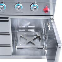 Îlot de cuisine extérieur écologique en acier inoxydable 304 avec armoire à 4 tiroirs pour divertissement en plein air et équipement de cuisine