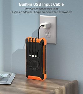 แบตเตอรี่สำรองพลังงานแสงอาทิตย์ 16000mAh พร้อมพอร์ต USB คู่ ช่องเสียบ Micro USB และ Type-C แบตเตอรี่ลิเธียมโพลิเมอร์ - Product Image 5
