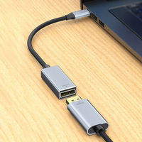 Adaptor Tipe-C ke DP 8K 60Hz USB-C ke DP Konverter Male ke Female Kabel Displayport Audio Video untuk Macbook Laptop PC Komputer