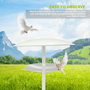 Mangeoires d'oiseaux JH-Mech pour l'extérieur Support de mangeoire à oiseaux en métal à plaque amovible résistant aux intempéries et réglable en hauteur - Product Image 6