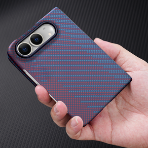 เคสโทรศัพท์แม่เหล็กเนื้อคาร์บอนไฟเบอร์สุดหรูสำหรับ iPhone Duo พร้อมฟิล์มกันรอยหน้าจอ  บางเฉียบ ผลิตจาก PC แข็งแรง ทนทานต่อแรงกระแทก - Product Image 1