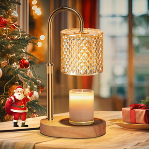 Chauffe-cire électrique multifonction et brûleur d'arômes double usage en métal et bois - Product Image 1