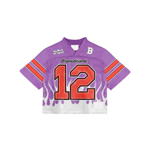 เสื้อยืดผู้ชายโอเวอร์ไซส์ผ้าเจอร์ซีย์ผ้าตาข่ายพิมพ์ลายวินเทจอเมริกันฟุตบอล - Product Image 4