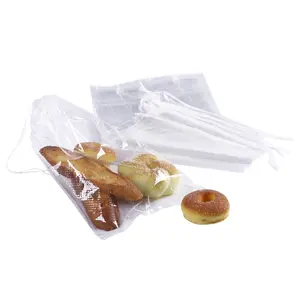 Clear Ldpe Plastic Custom Printed Wicket Bread Bag Food Packaging With Own Logo