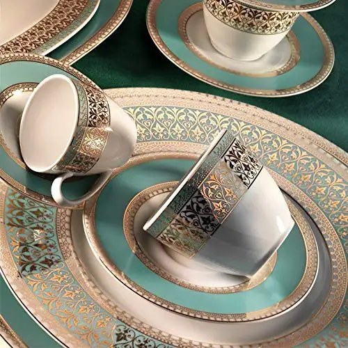 Porcelaine ensemble! 20pcs ronde porcelaine gros marché ensembles de vaisselle avec or