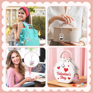 100Pcs Valentine's Day <b>Cute</b> for Heart Cartoon Printed Light Weight Waterproof Acrylic Keychains Irregular Shape <b>Keyring</b> Gifts - Product Image 5