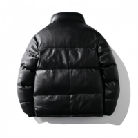 Veste en cuir décontractée et confortable pour homme 2025 – Manteau d'hiver personnalisé de haute qualité avec col montant et fermeture éclair réversible