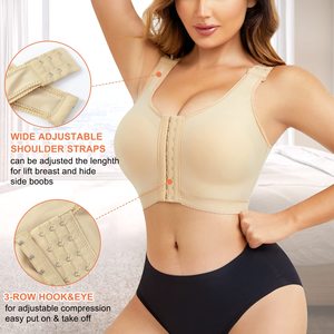 Soutien-gorge chirurgical <span class=keywords><strong>post</strong></span>-opératoire <span class=keywords><strong>de</strong></span> haute qualité pour femmes, respirant, push-up, à <span class=keywords><strong>compression</strong></span>, avec crochets réglables - Product Image 3