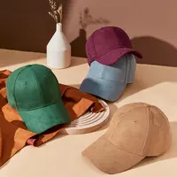 2022 트렌드 곡선 테두리 스포츠 야구 모자 모자 패션 6 패널 가을 겨울 골드 벨벳 야구 모자