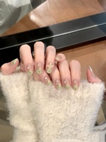Lot de 12 faux ongles carrés pré-découpés de 3 cm en ABS de haute qualité, style français, à coller, avec colle, pratiques
