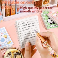 Carnet de notes A7 à spirale, motif dessin animé mignon, pour élèves du primaire, format de poche, portable, mini journal, bloc-notes, cadeau