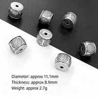 Perles intercalaires et perles baril en argent plaqué cuivre, motif DIY évasé Lotus Six-son Mantra, tendance