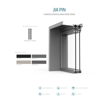 Porte coulissante en aluminium KOMPSTAR au design minimaliste, porte suspendue, cloison de cuisine