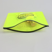 Sac à fermeture éclair en PVC jaune fluorescent, étanche et anti-poussière, pour l'emballage de vêtements, pochette de rangement pour cosmétiques et soins de la peau, sac de voyage scellable