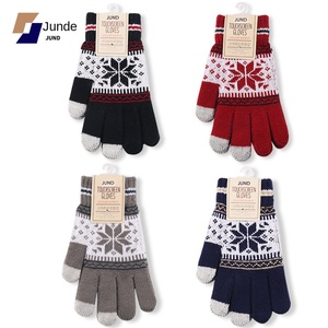 Gants personnalisés chauds d'hiver en acrylique/coton jacquard à écran tactile pour hommes et femmes, longueur opéra, pour usage quotidien - Product Image 1