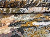 Dalles de tapis en laine/viscose faites à la main, écologiques, à poils longs, multi-usages, antistatiques, abstraites, lavables, insonorisantes, pour la prière et le voyage